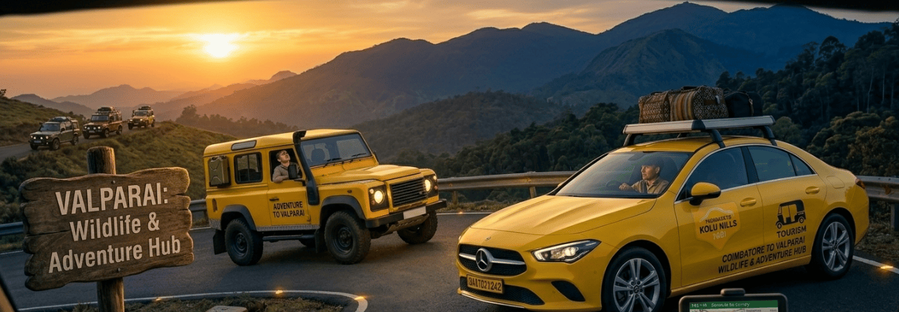 Coimbatore to Valparai (Wildlife & Adventure Hub)