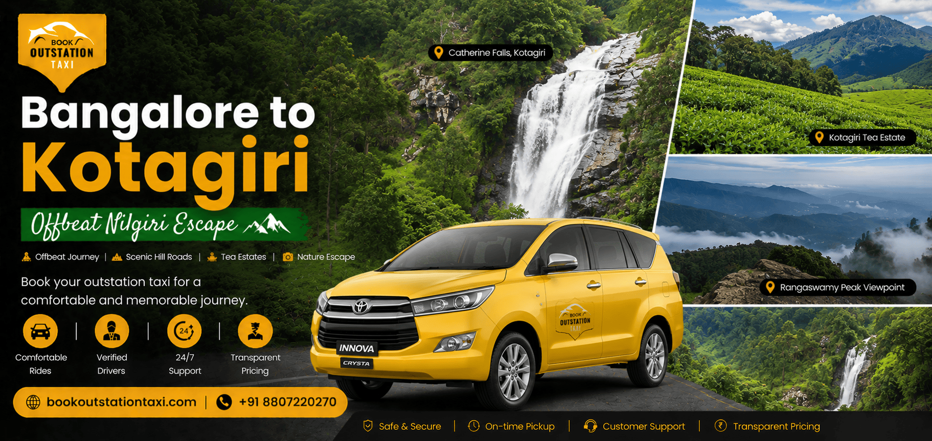 Bangalore to Kotagiri Outstation Taxi | Peaceful Nilgiri Summer Escape