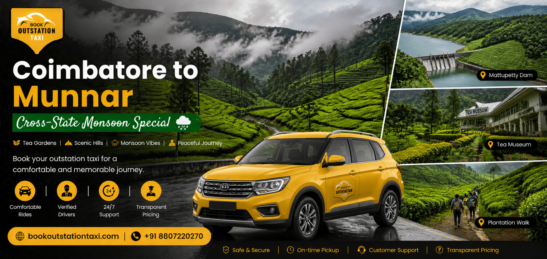 Coimbatore to Munnar Outstation Taxi | Early Monsoon Special 2026