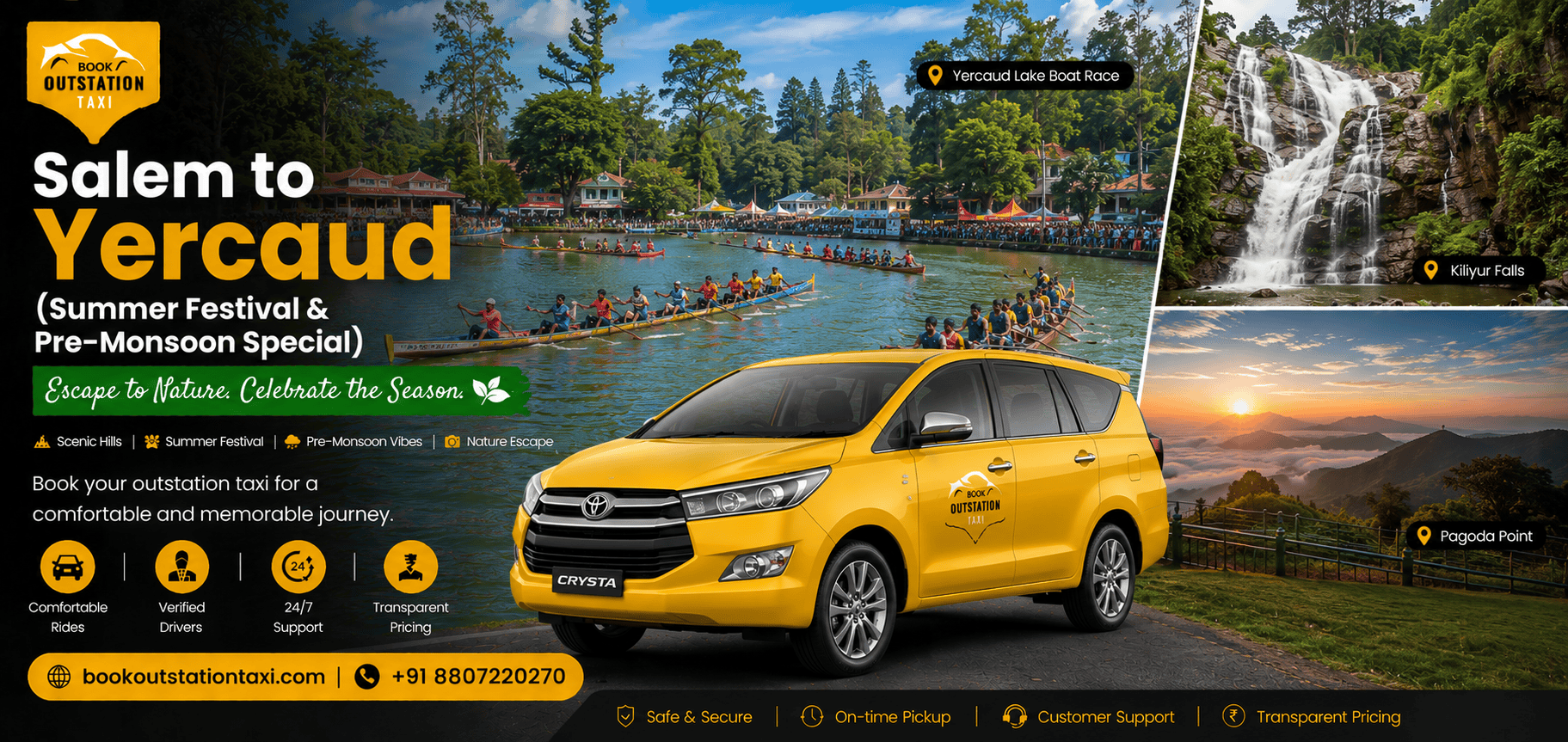 Salem to Yercaud Outstation Taxi | Summer Festival & Pre-Monsoon Special 2026