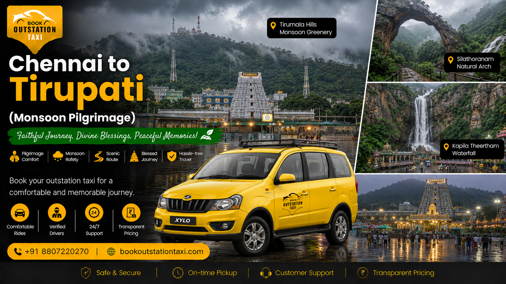 Chennai to Tirupati Outstation Taxi | Monsoon Pilgrimage 2026