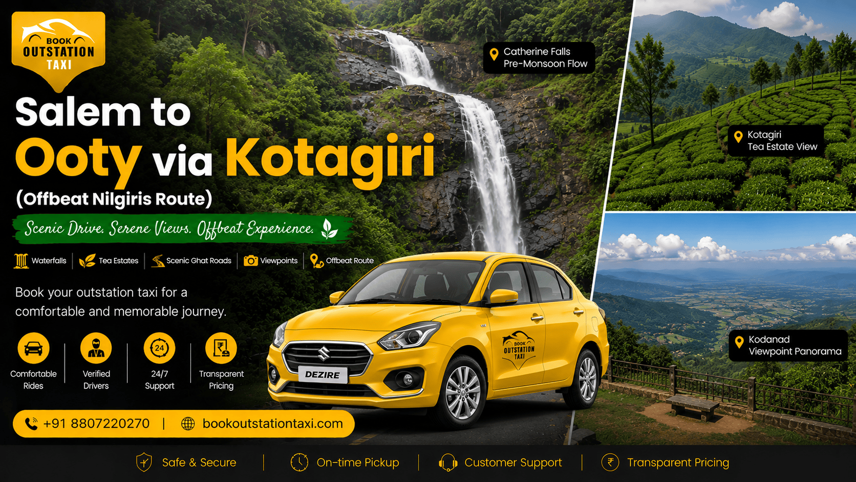 Salem to Ooty via Kotagiri Outstation Taxi | Offbeat Nilgiris Route 2026