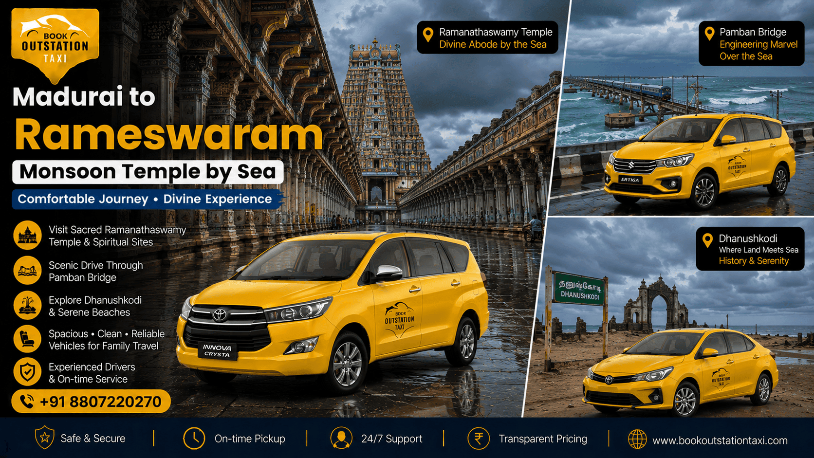 Madurai to Rameswaram Outstation Taxi | Monsoon Temple by Sea 2026